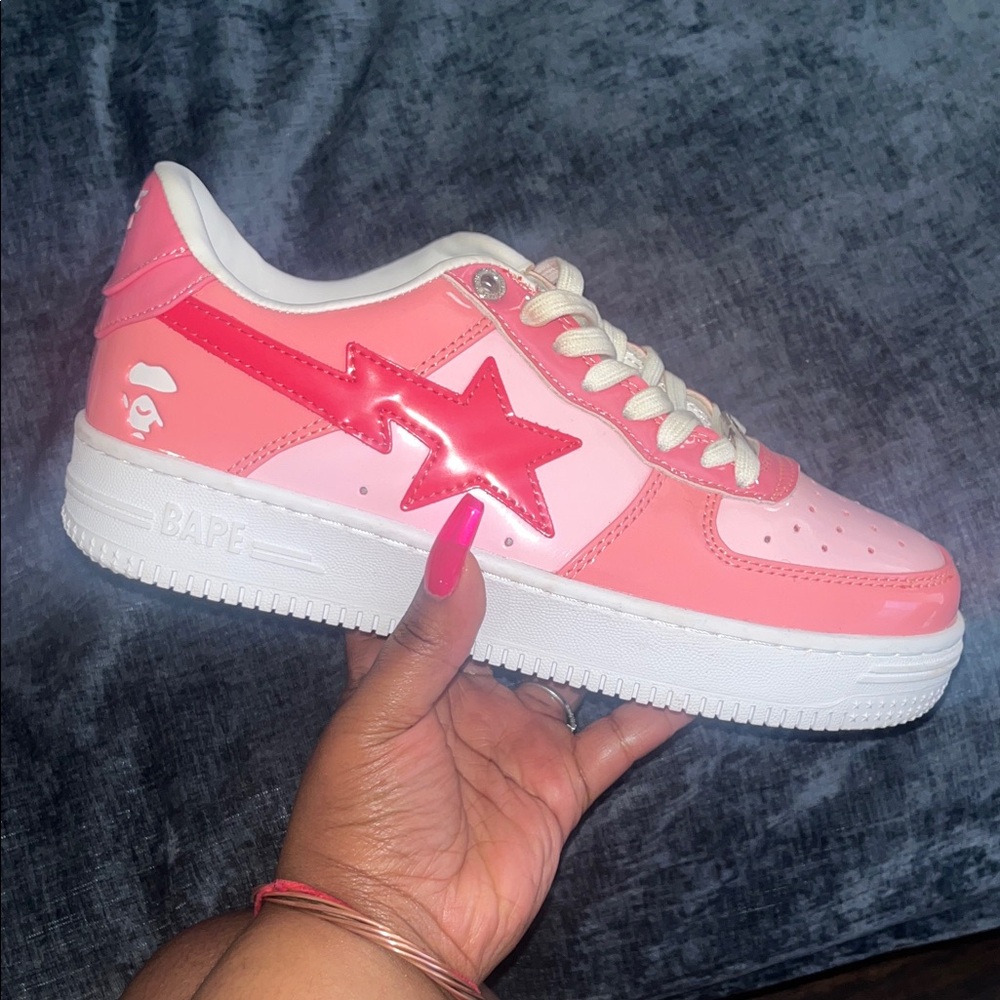 Bape Kids Sneakers in Pink and White